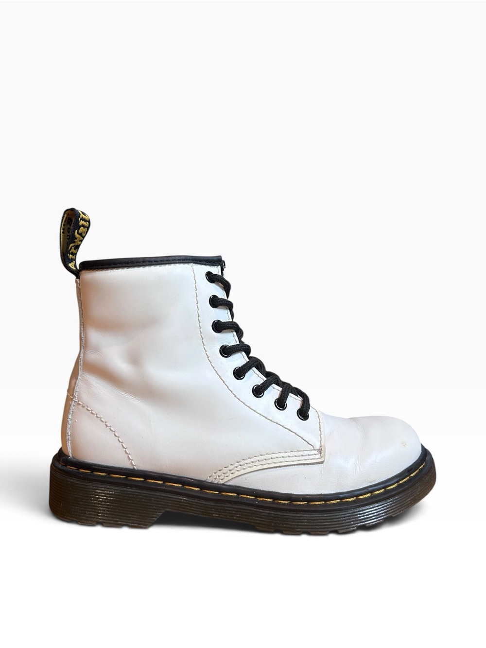 Dr. Martens 1460 J White Leather Combat Boots Youth US 2 EU 33